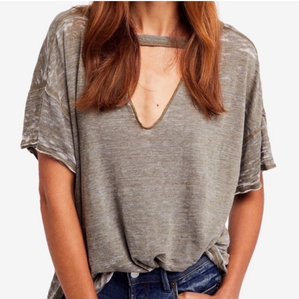 Free People | We The Free | Green Jordan Burnout Tee